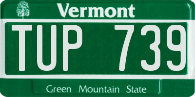 VT license plate TUP739