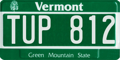 VT license plate TUP812