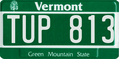 VT license plate TUP813