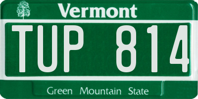 VT license plate TUP814