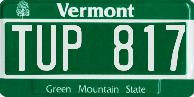 VT license plate TUP817