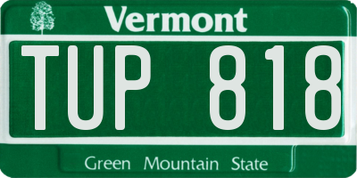 VT license plate TUP818