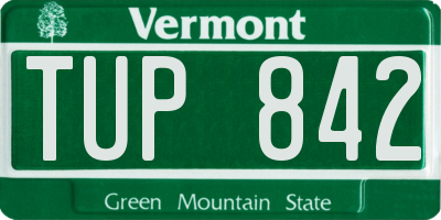VT license plate TUP842