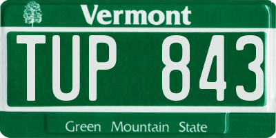 VT license plate TUP843