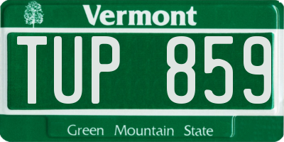 VT license plate TUP859