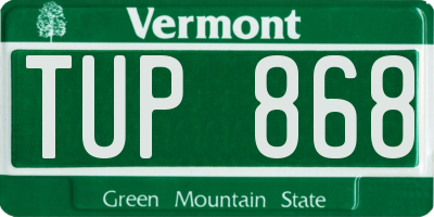 VT license plate TUP868