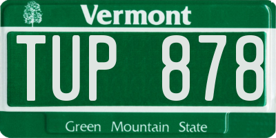 VT license plate TUP878