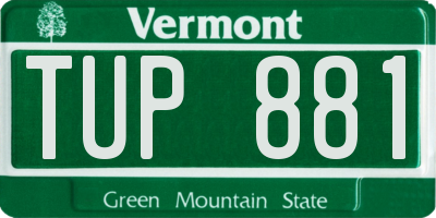 VT license plate TUP881