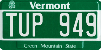 VT license plate TUP949