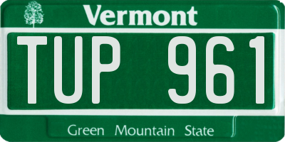 VT license plate TUP961