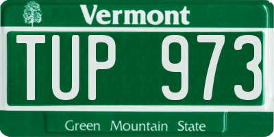 VT license plate TUP973