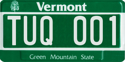 VT license plate TUQ001