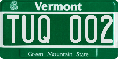 VT license plate TUQ002
