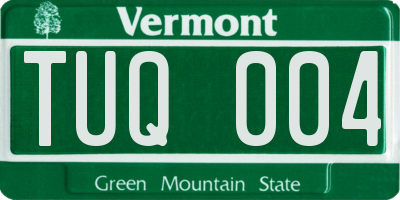 VT license plate TUQ004