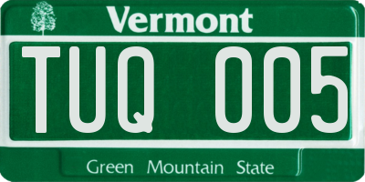 VT license plate TUQ005