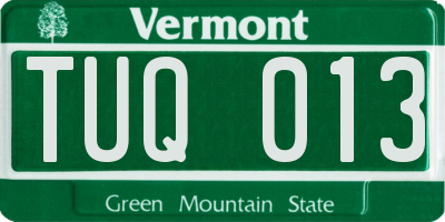 VT license plate TUQ013