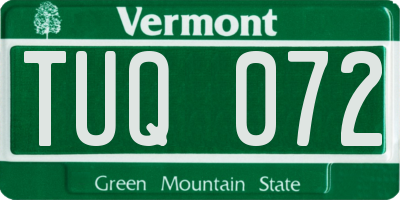 VT license plate TUQ072