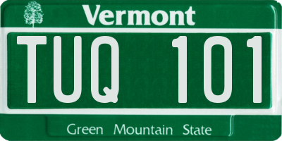 VT license plate TUQ101