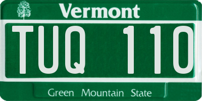 VT license plate TUQ110