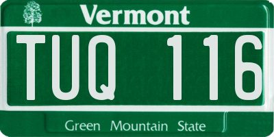 VT license plate TUQ116