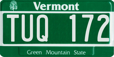 VT license plate TUQ172