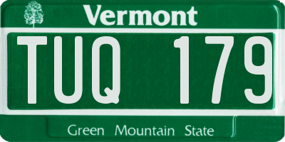 VT license plate TUQ179
