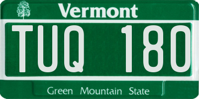 VT license plate TUQ180