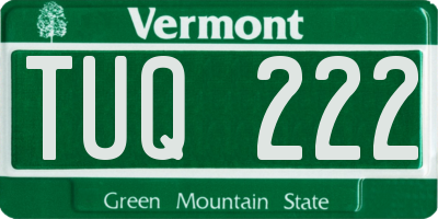 VT license plate TUQ222