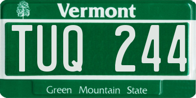 VT license plate TUQ244