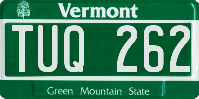 VT license plate TUQ262