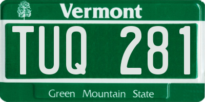VT license plate TUQ281
