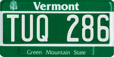 VT license plate TUQ286