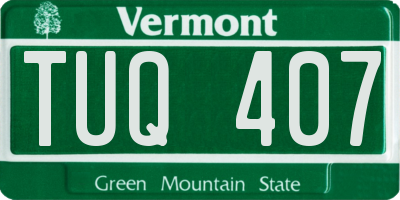 VT license plate TUQ407