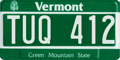 VT license plate TUQ412