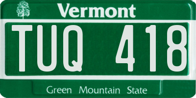 VT license plate TUQ418