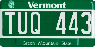 VT license plate TUQ443