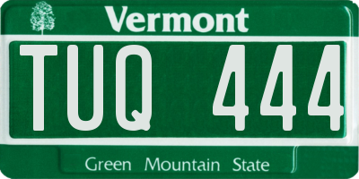 VT license plate TUQ444