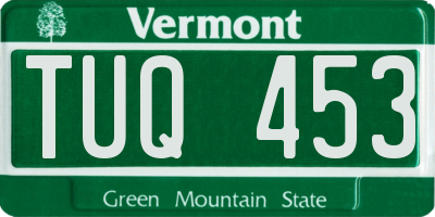 VT license plate TUQ453