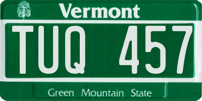 VT license plate TUQ457
