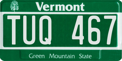 VT license plate TUQ467