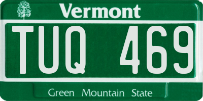 VT license plate TUQ469