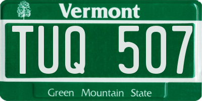 VT license plate TUQ507