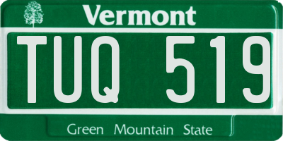 VT license plate TUQ519