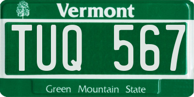 VT license plate TUQ567