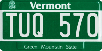 VT license plate TUQ570