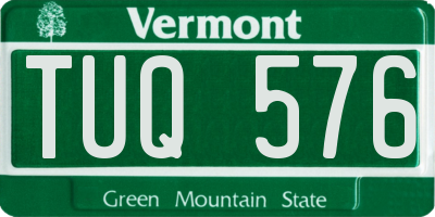 VT license plate TUQ576