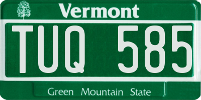 VT license plate TUQ585