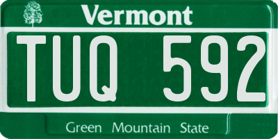 VT license plate TUQ592