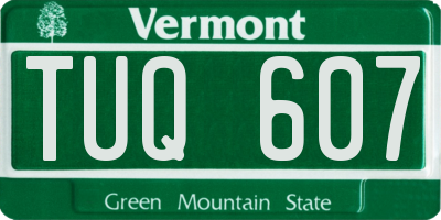 VT license plate TUQ607