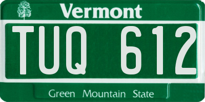 VT license plate TUQ612